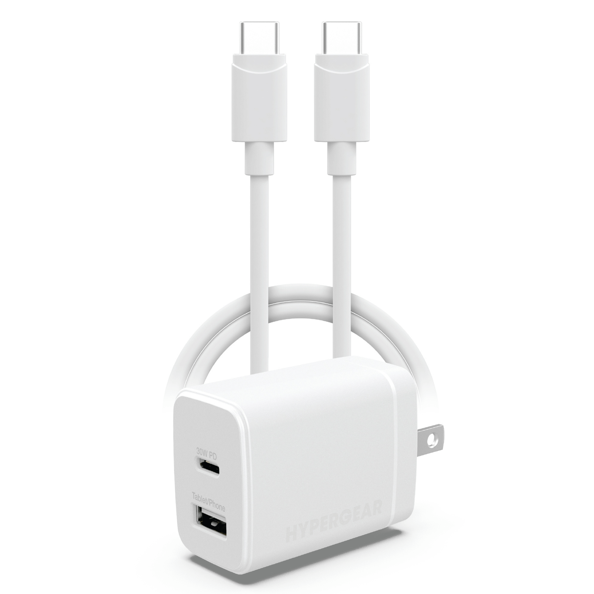 30W PD Dual Wall Charger + USB-C to USB-C