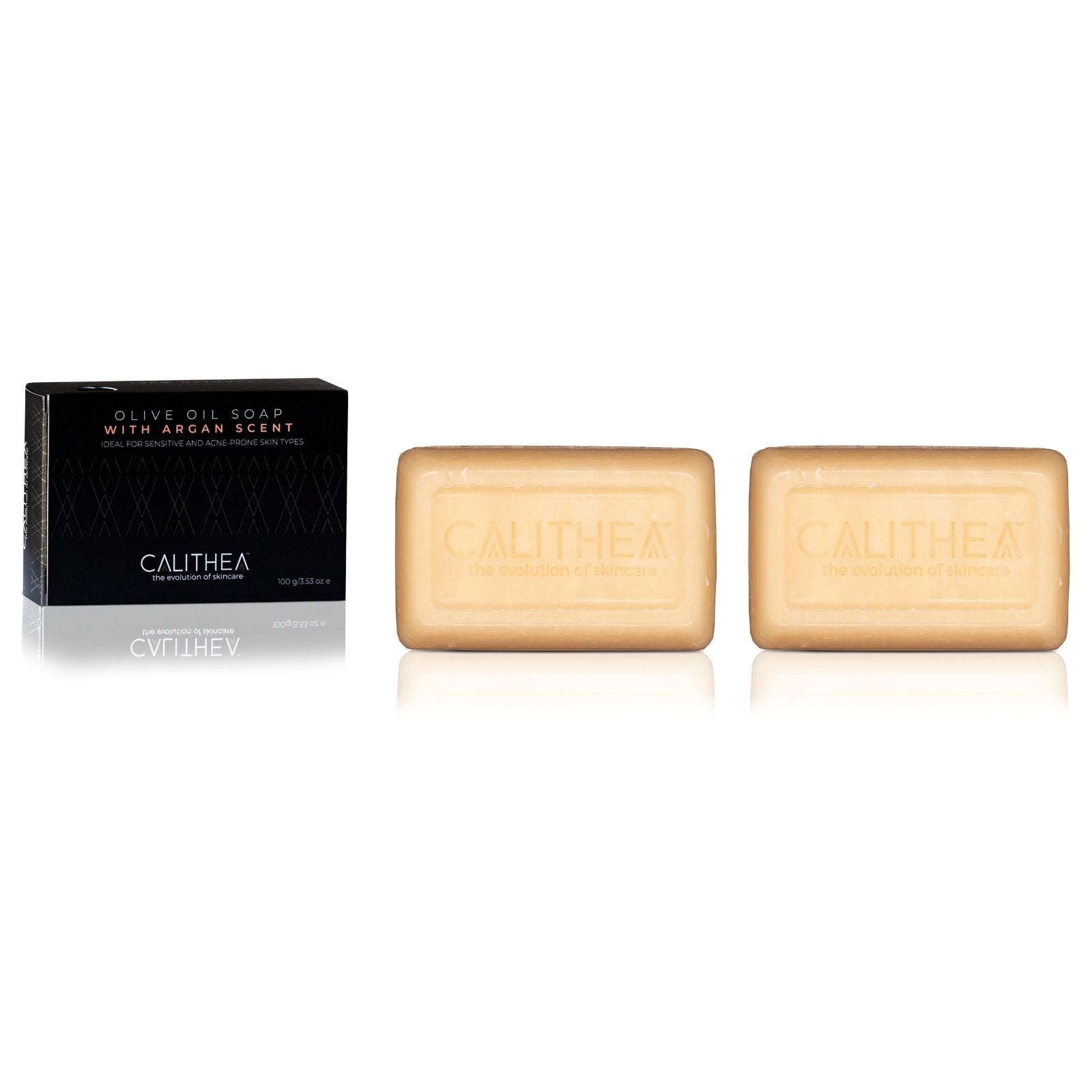 Olive Oil Soap with Argan: 100% Natural Content - 100g - 2-Pack