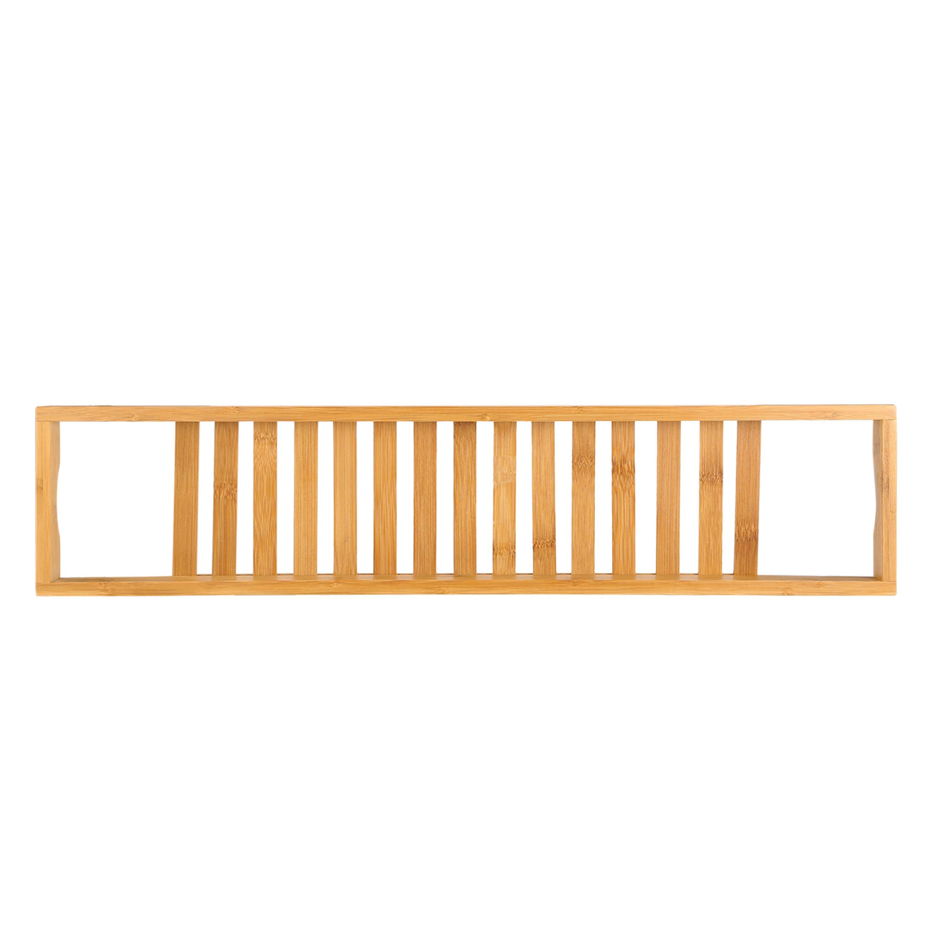 Bamboo Bathtub Tray Bath Table Bathroom Storage Rack Soap Cellphone Wine Glass Shelf Organizer