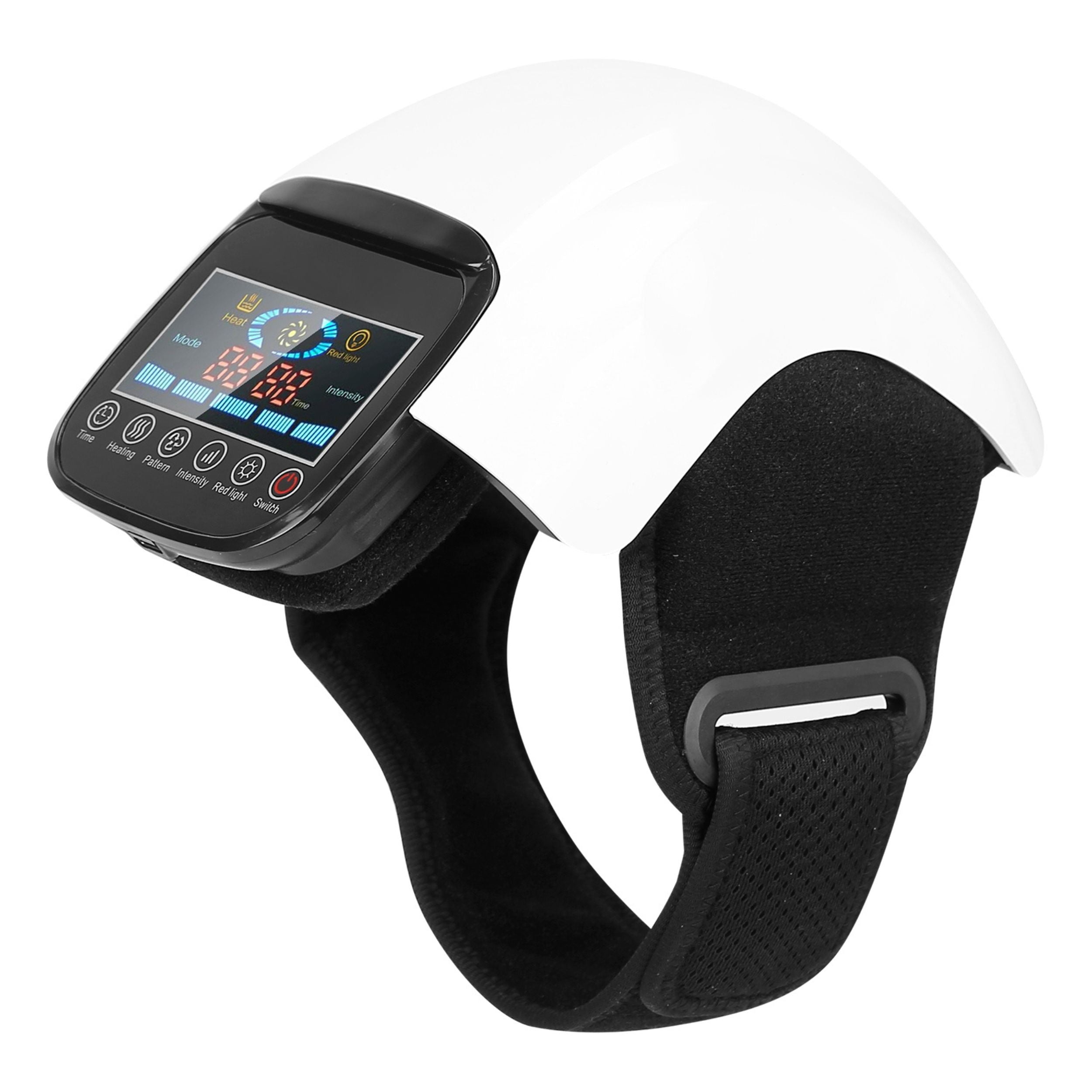 Rechargeable Knee Massager: Infrared Heat Pain Relief Therapy, Brace Wrap with Air Pressure, Timer & Temperature Adjustment