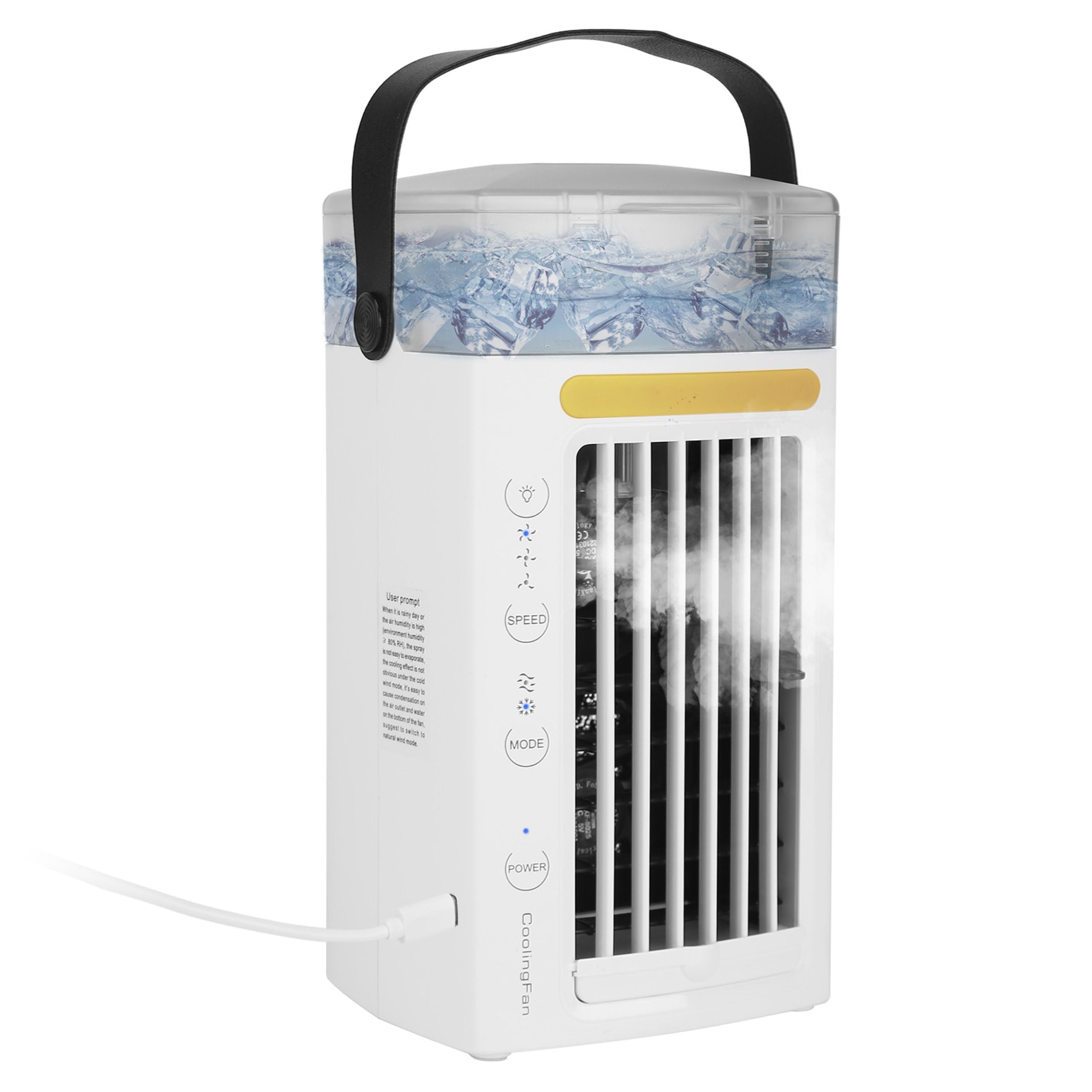 Portable 4-in-1 Air Cooler: Mist Cooling, 3 Speeds, Nightlight