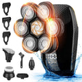 Bald Men's 5-in-1 Electric Rotary Razor Kit: Rechargeable, Cordless, IPX6 Waterproof, Dry/Wet Grooming with 3 Combs