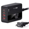 65W 4-Port USB Wall Charger: Fast Charging for iPhone 14-11, Samsung S22-S21, Switch, MacBook, iPad