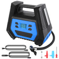 Portable Tire Inflator 150 PSI 120W Max Power Tire Pump with Digital Display LED Light Inflatable Nozzle Needle Fuse Air Compressor for Bikes Motorbik
