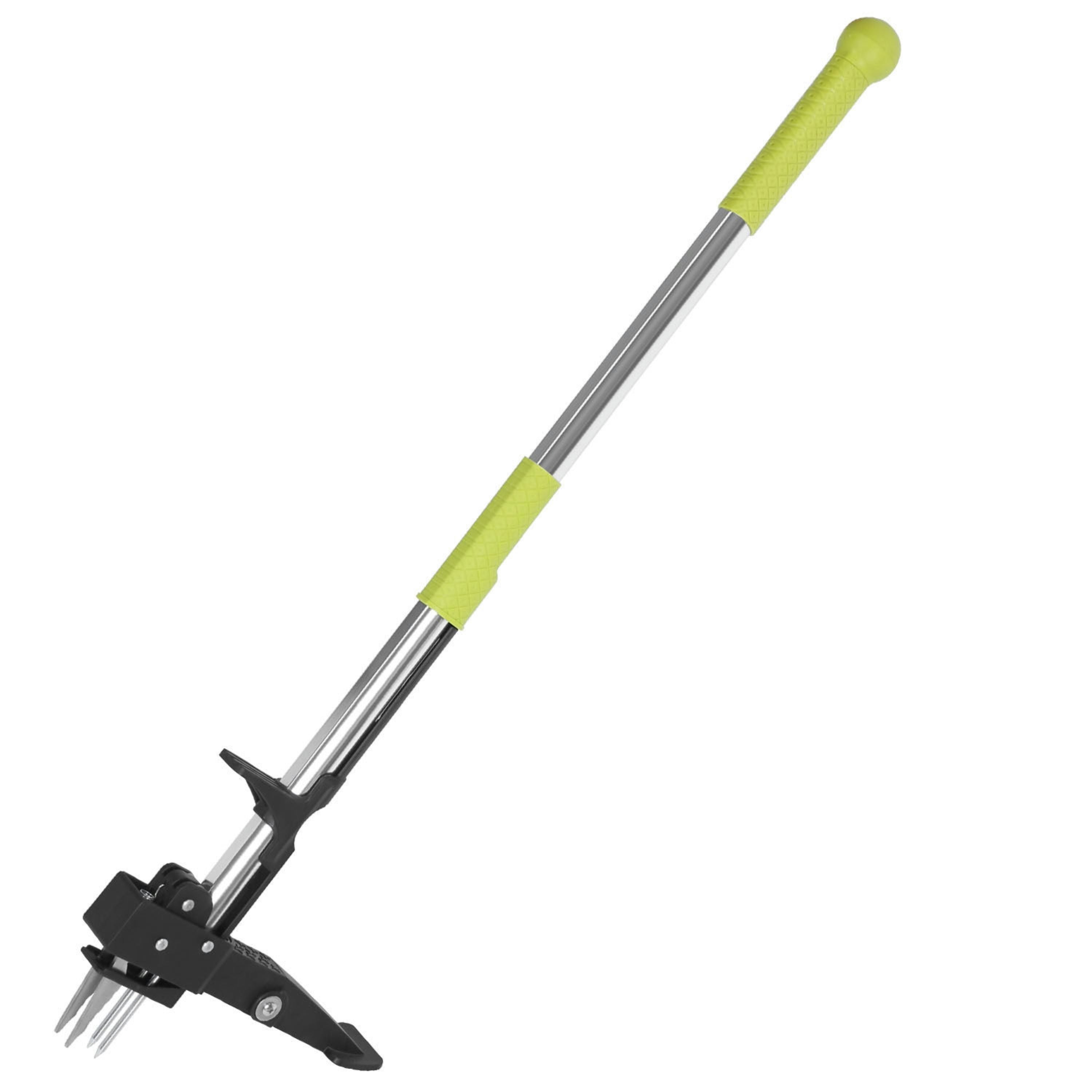 38.97in Aluminum Weed Puller Stand Up Weeder Without Bending Kneeling Manual Weed Remover Tool with 4 Claws for Lawn Yard Garden Patio