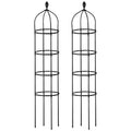 2 Packs Garden Obelisk Trellis 5.9FT Plants Tower for Climbing Plants Flower Vegetable Vine Support Rustproof Garden Plant Trellis Black