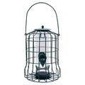 Outdoor Wild Bird Feeder Squirrel-Proof Chew-Proof Metal Hanging Seed Feeder with 4 Feeding Ports for Small Songbirds