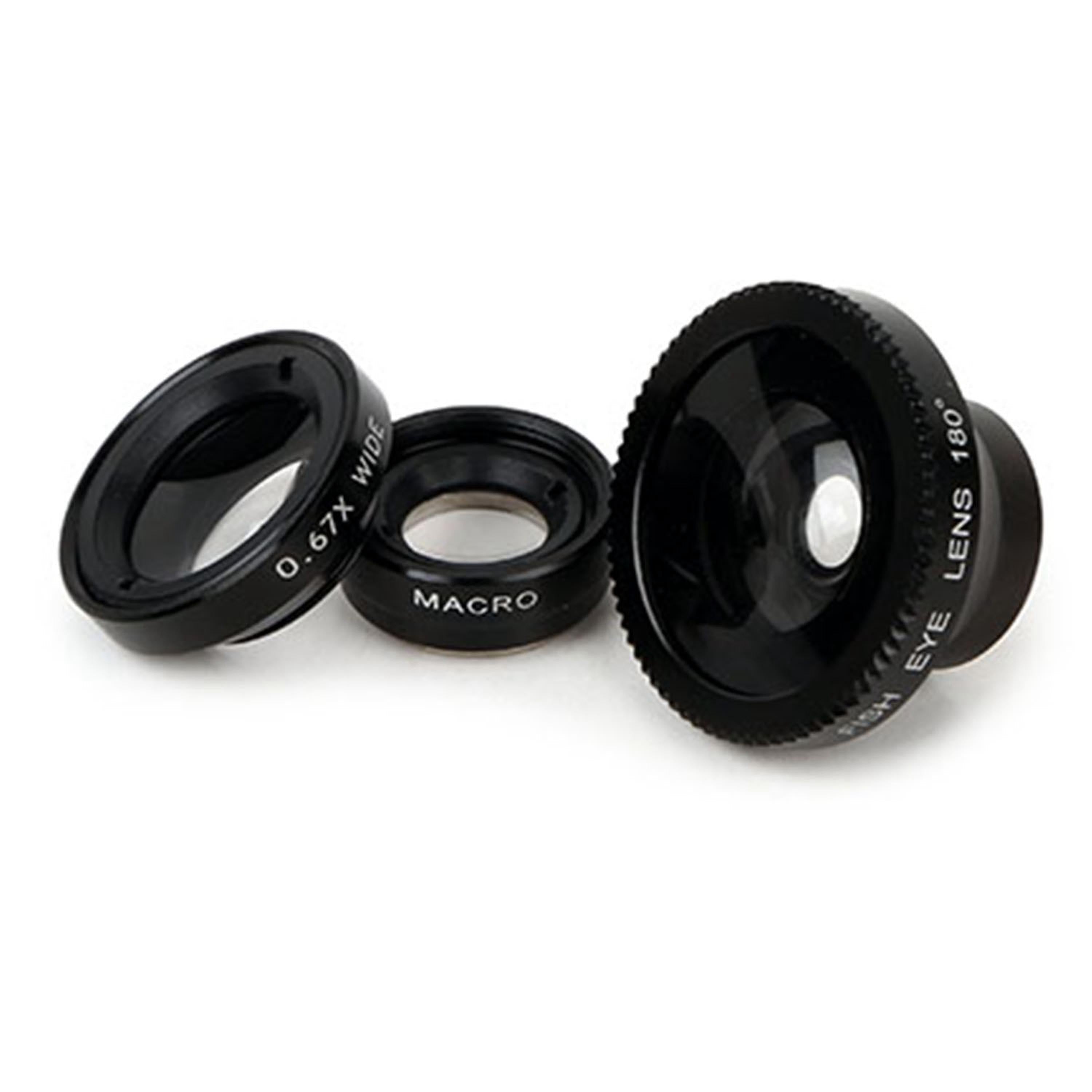 Phone Camera Lens Kit Magnetic 180°Fisheye Lens 0.67xWide Angle 10X Macro Lens for iPhone X /8/7/6s Samsung Galaxy S10/S9