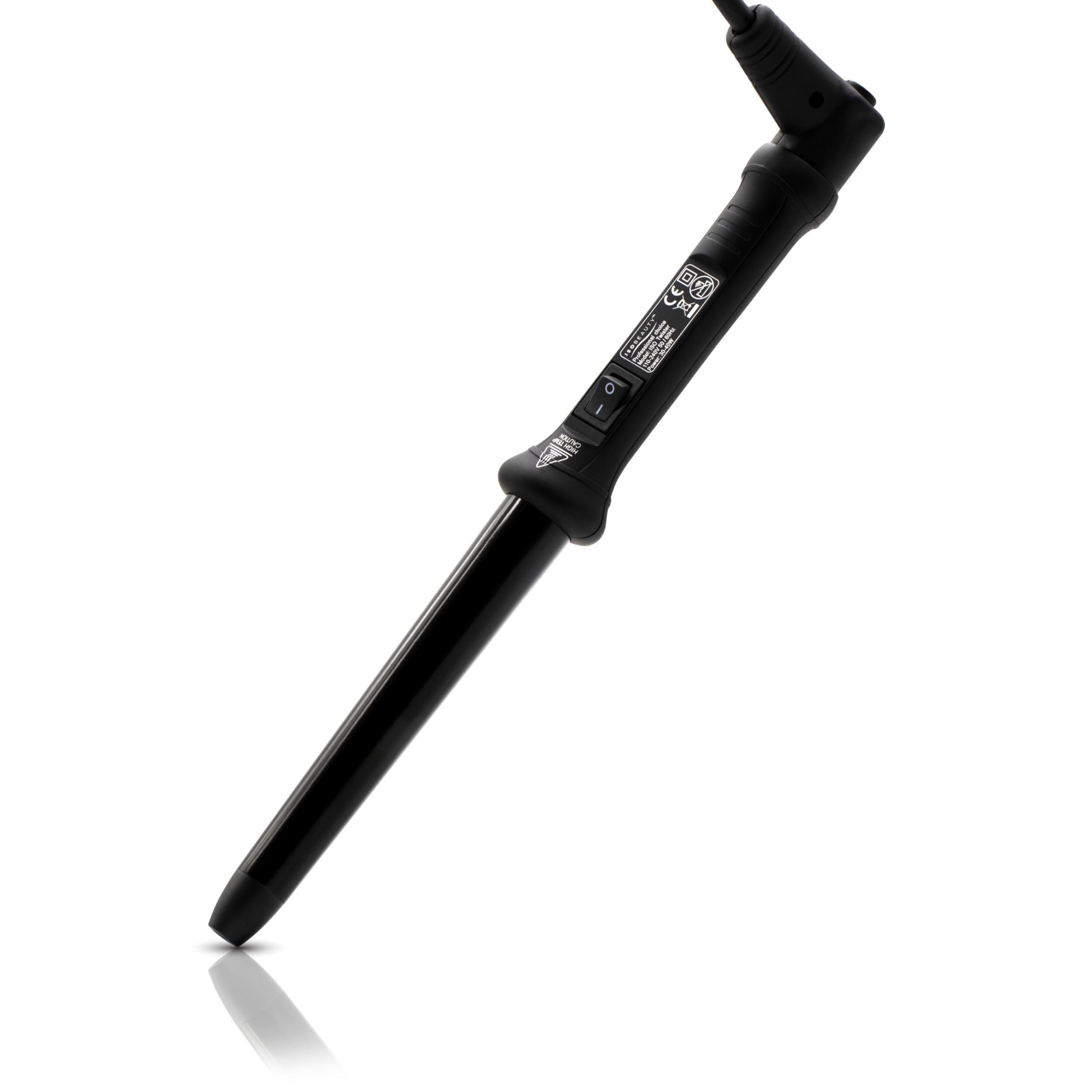 The Twister - 25-18mm Tapered Tourmaline-Infused Ceramic Pro Curling Wand w/ Cool Tip