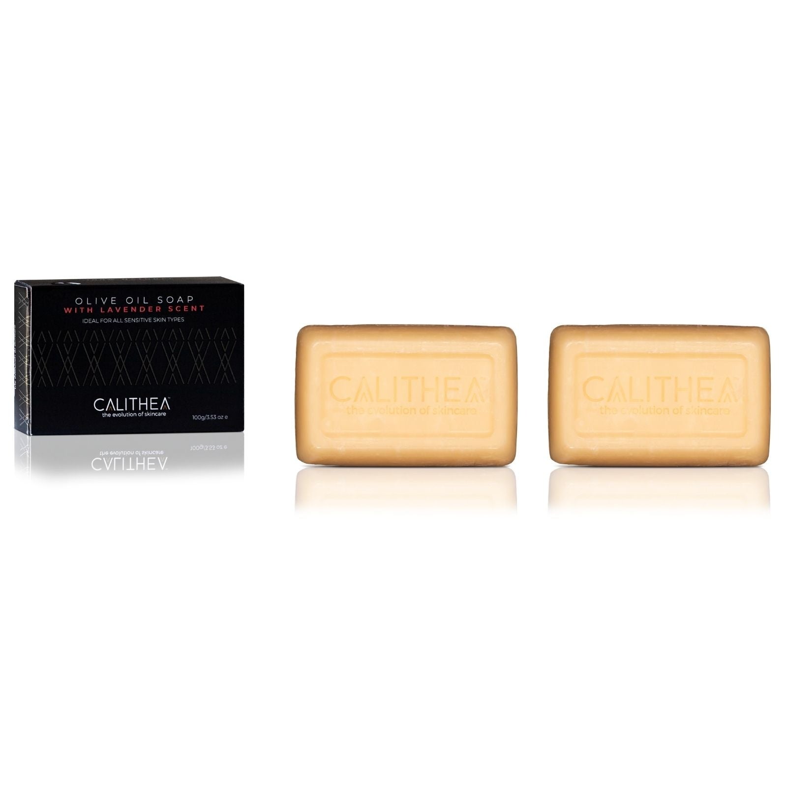 Olive Oil Soap with Lavender: 100% Natural Content - 100g - 2-Pack